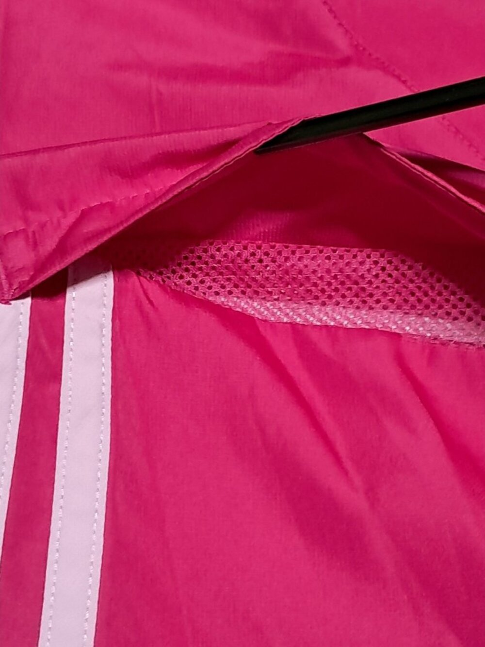 Y2K Adidas Windbreaker Zip Jacket Womens Size S Pink Polyester Activewear Lightw - Picture 5 of 11